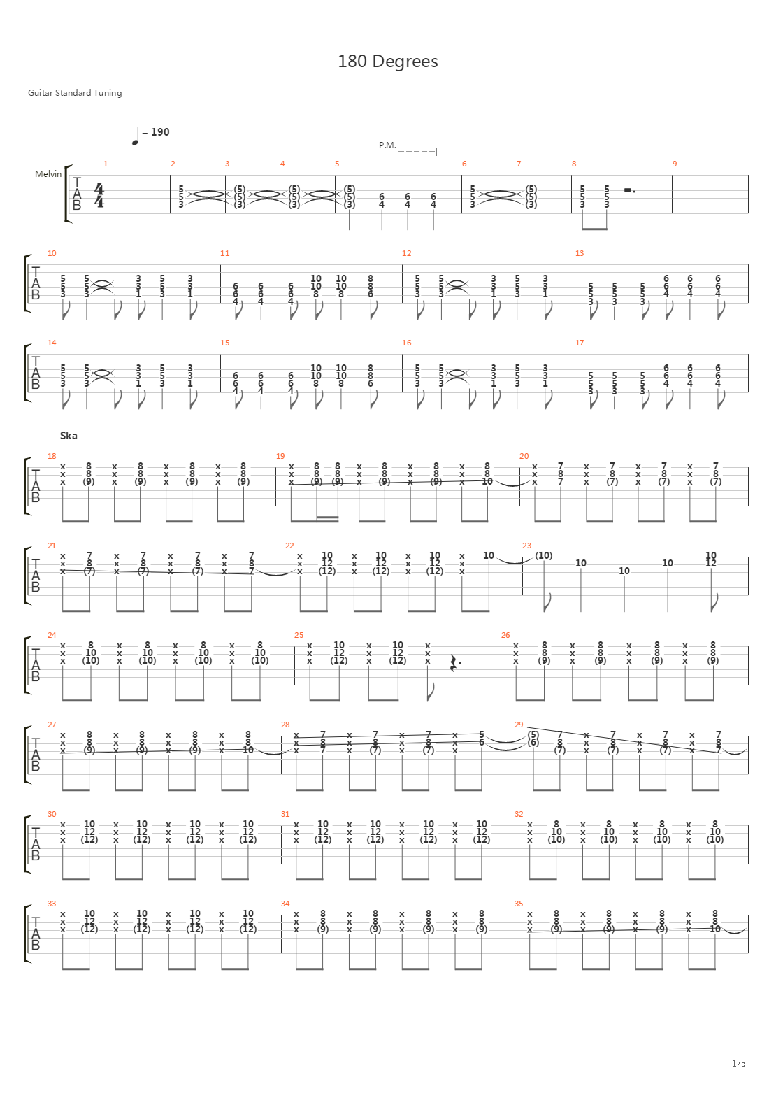 180 Degrees吉他谱