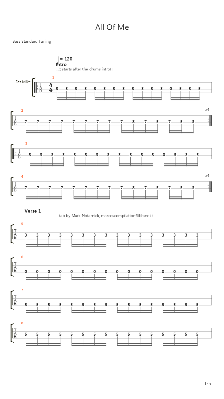 All Of Me吉他谱