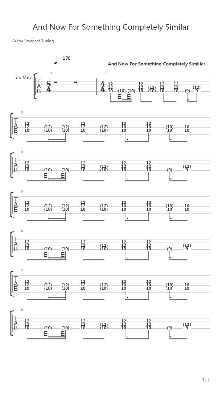 And Now For Something Completely Similar吉他谱