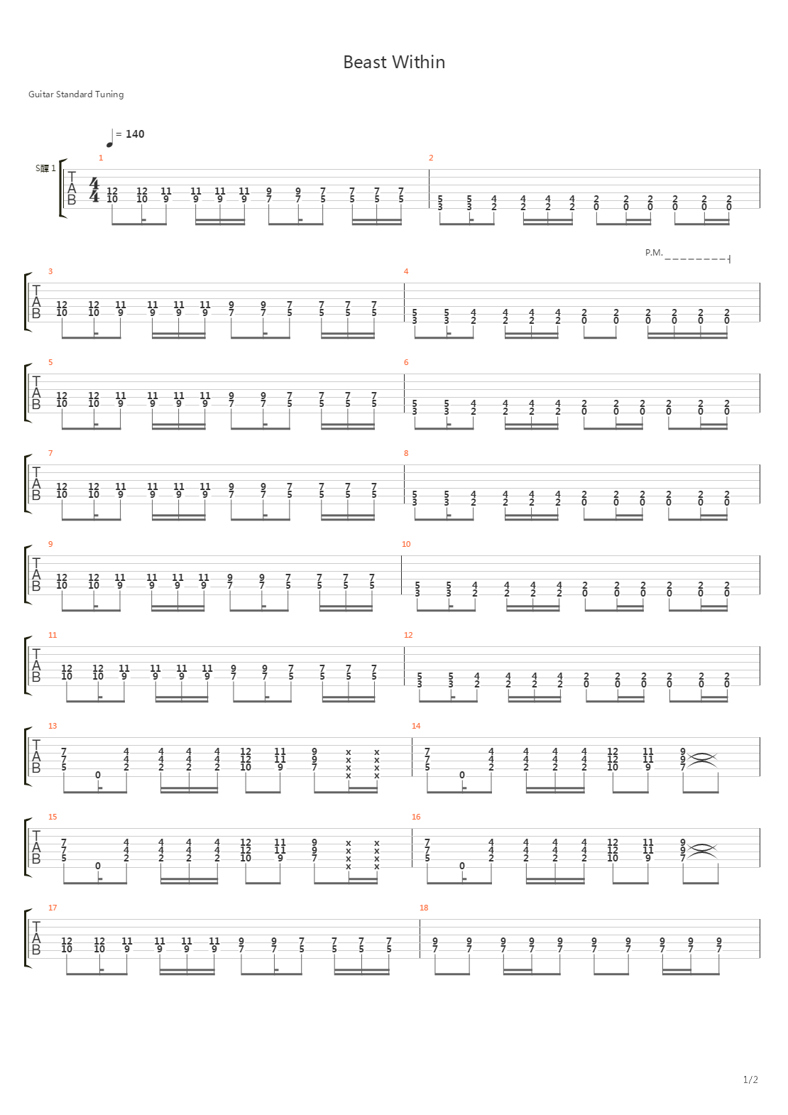 Beast Within吉他谱