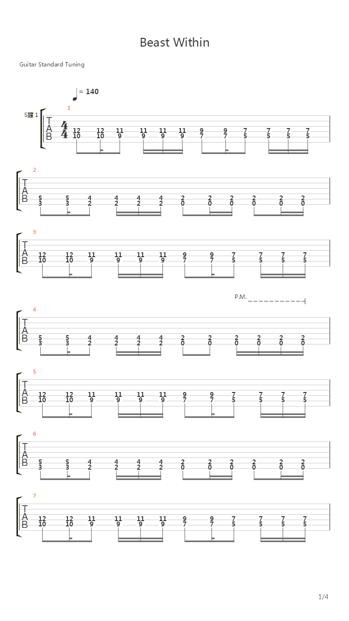 Beast Within吉他谱