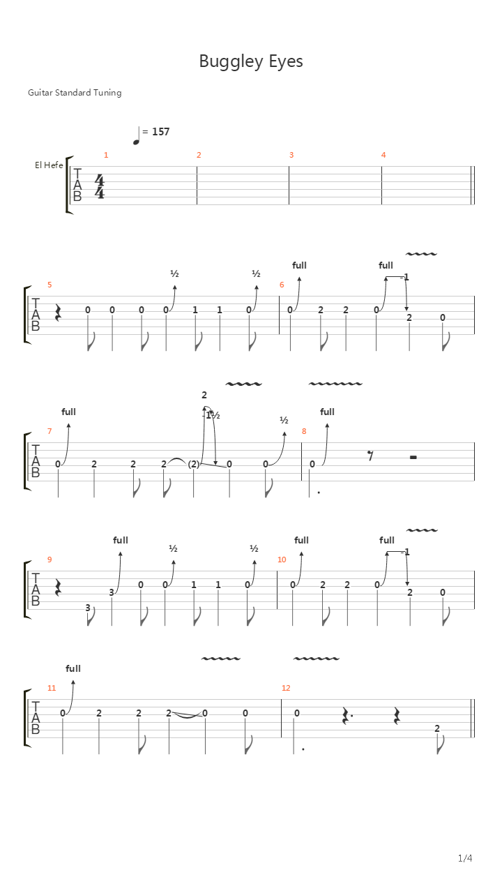 Buggley Eyes吉他谱