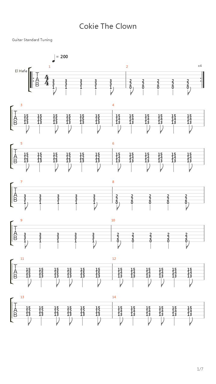 Cokie The Clown吉他谱