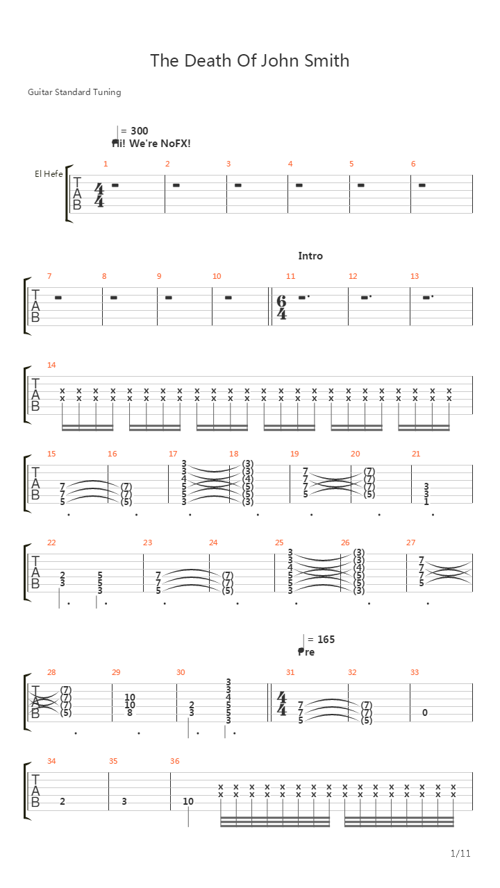 Death Of John Smith吉他谱