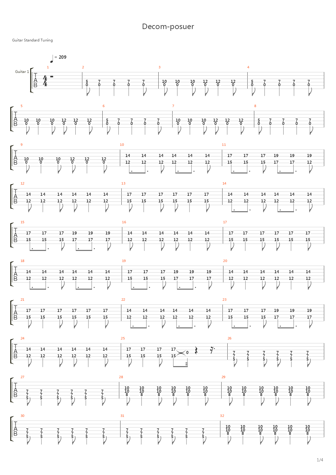 Decom - Posuer吉他谱