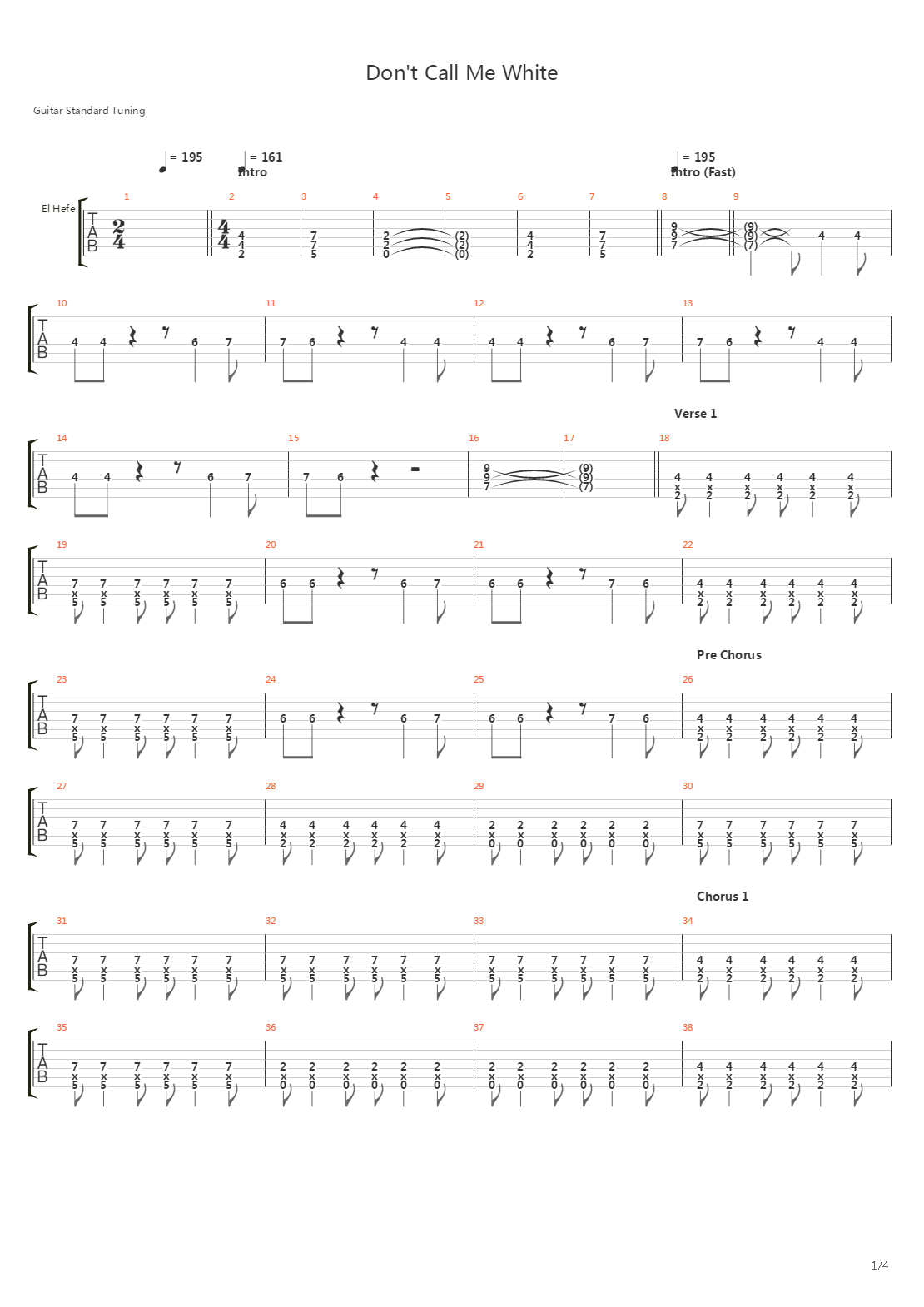 Dont Call Me White吉他谱