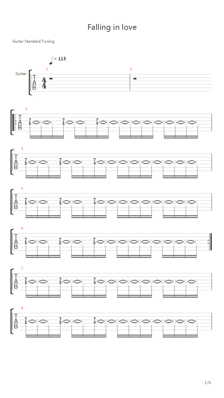 Falling In Love吉他谱