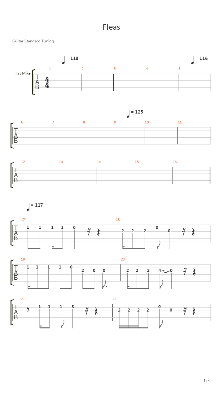 Fleas吉他谱