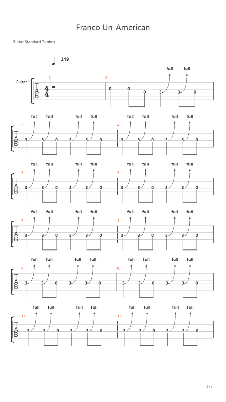 Franco Un-american吉他谱