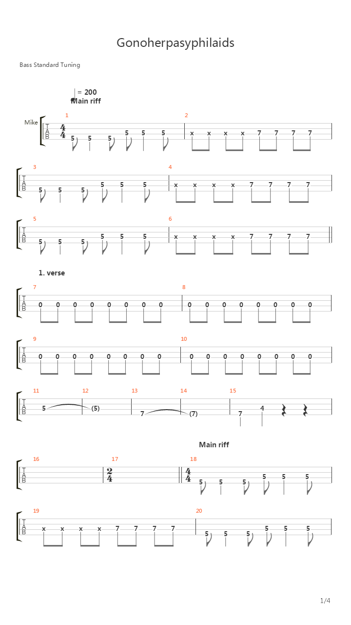 Gonoherpasyphilaids吉他谱