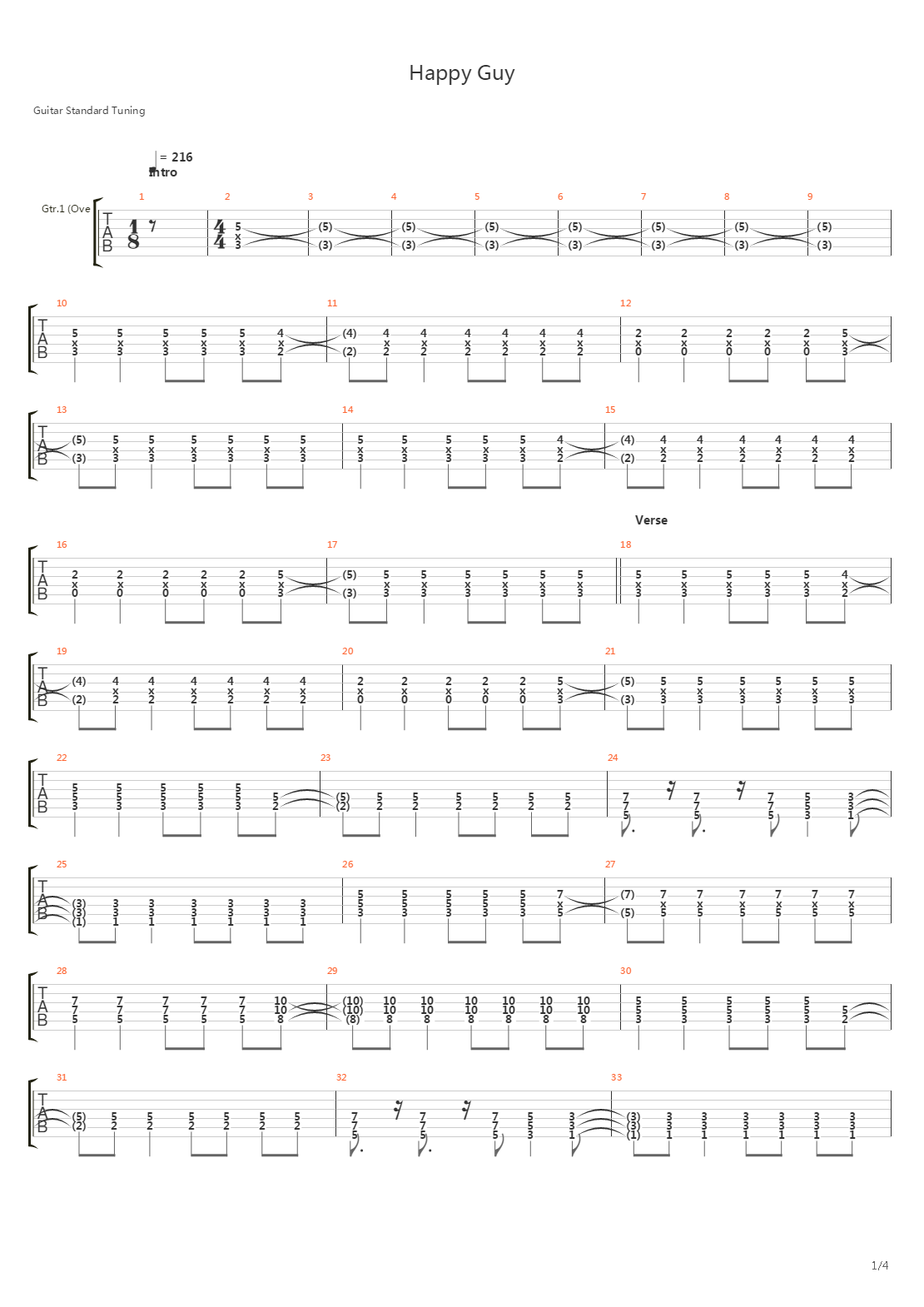 Happy Guy吉他谱