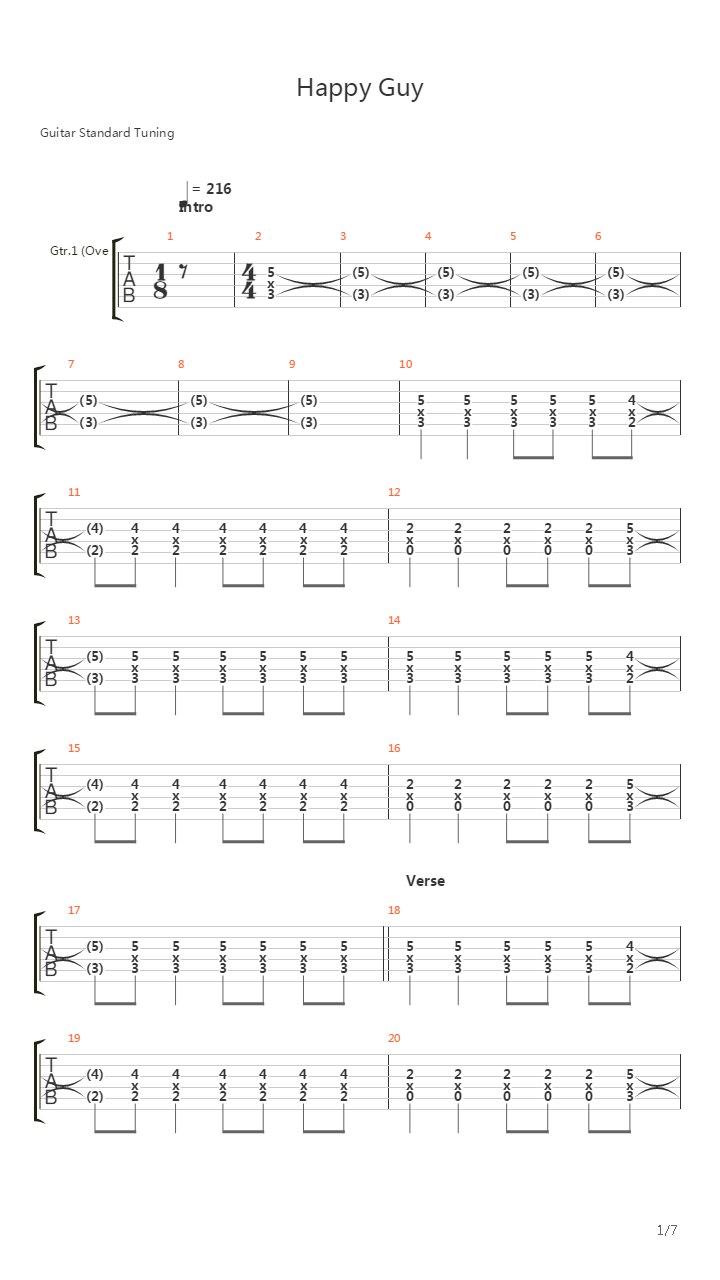 Happy Guy吉他谱