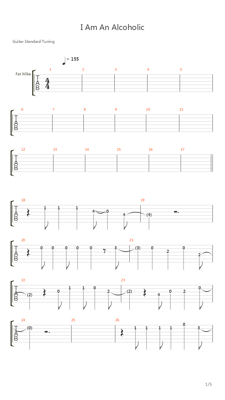 I Am An Alcoholic吉他谱