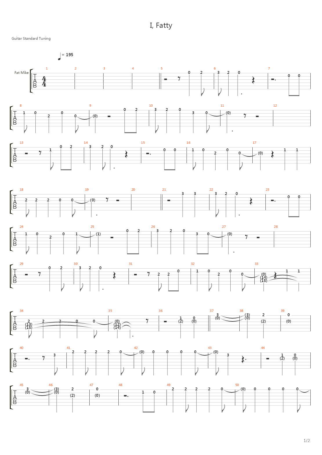 I Fatty吉他谱