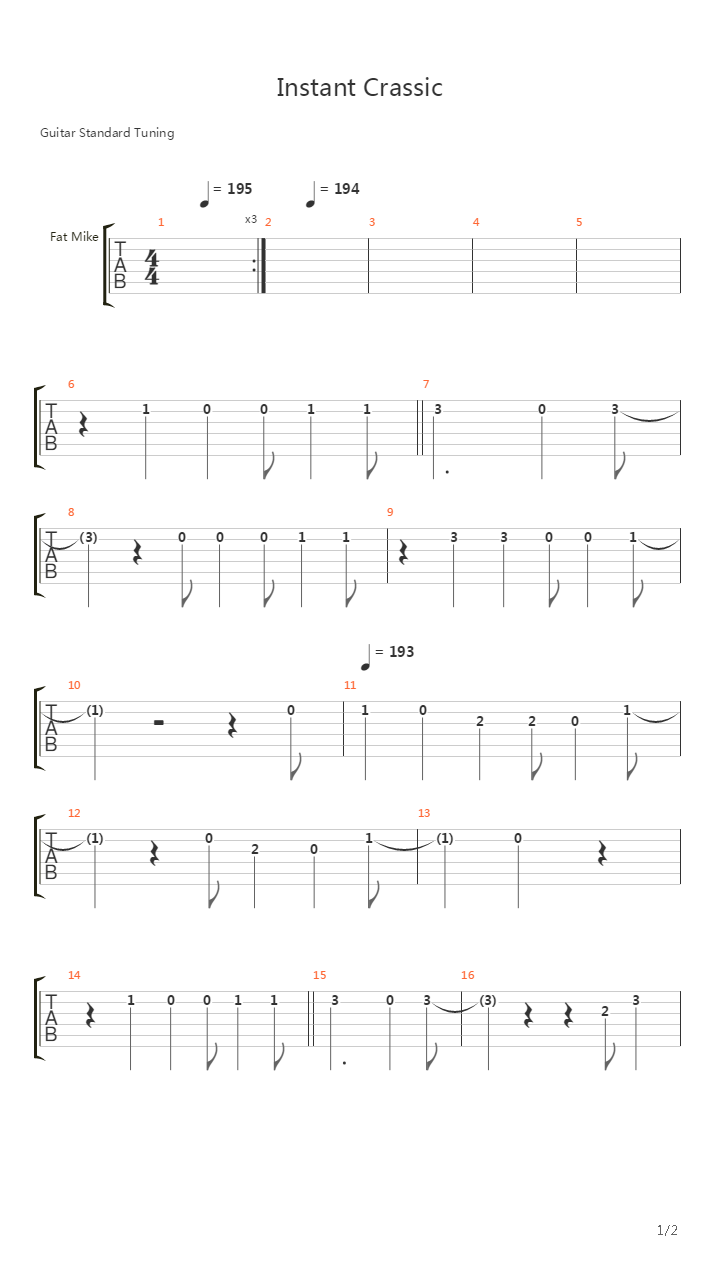 Instant Crassic吉他谱