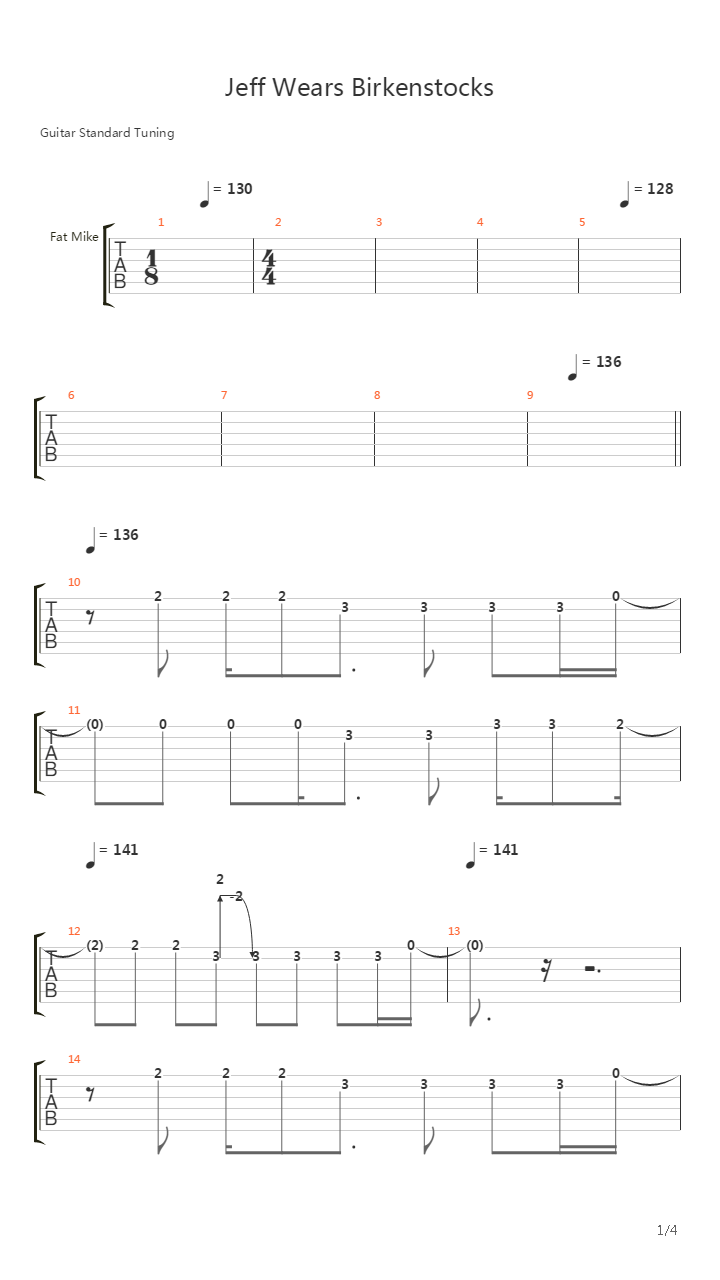 Jeff Wears Birkenstocks吉他谱