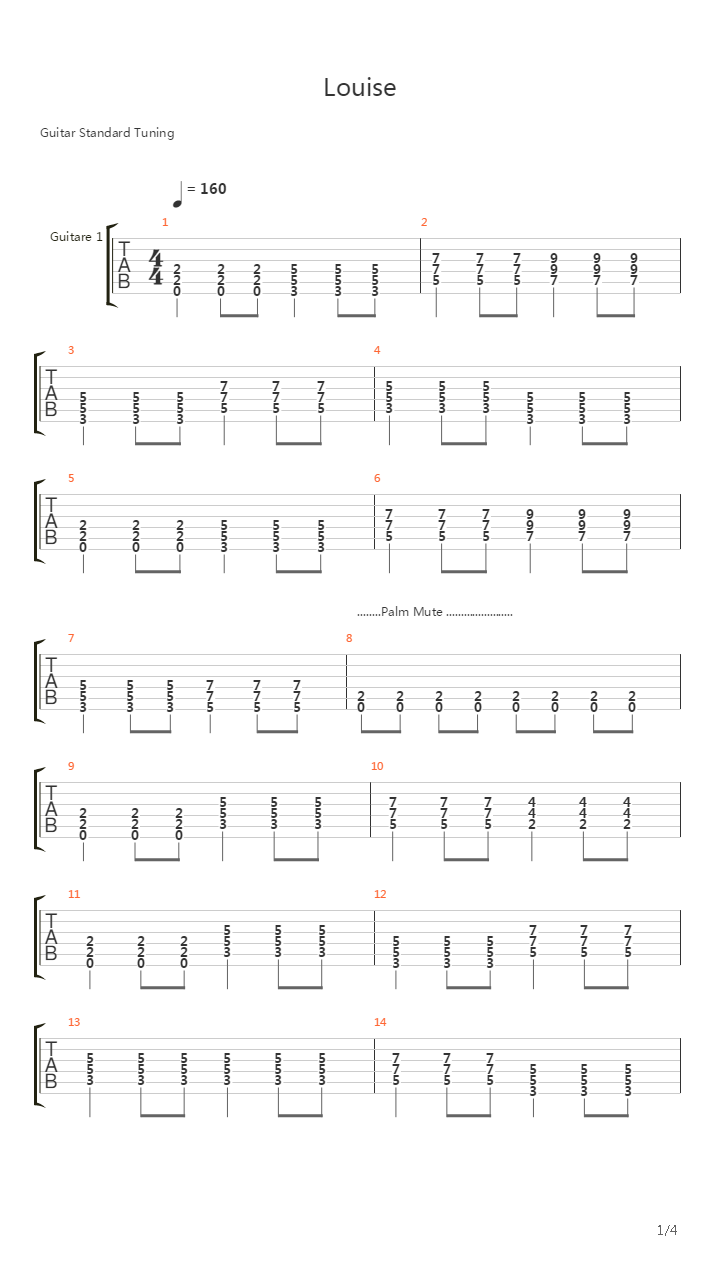 Louise吉他谱