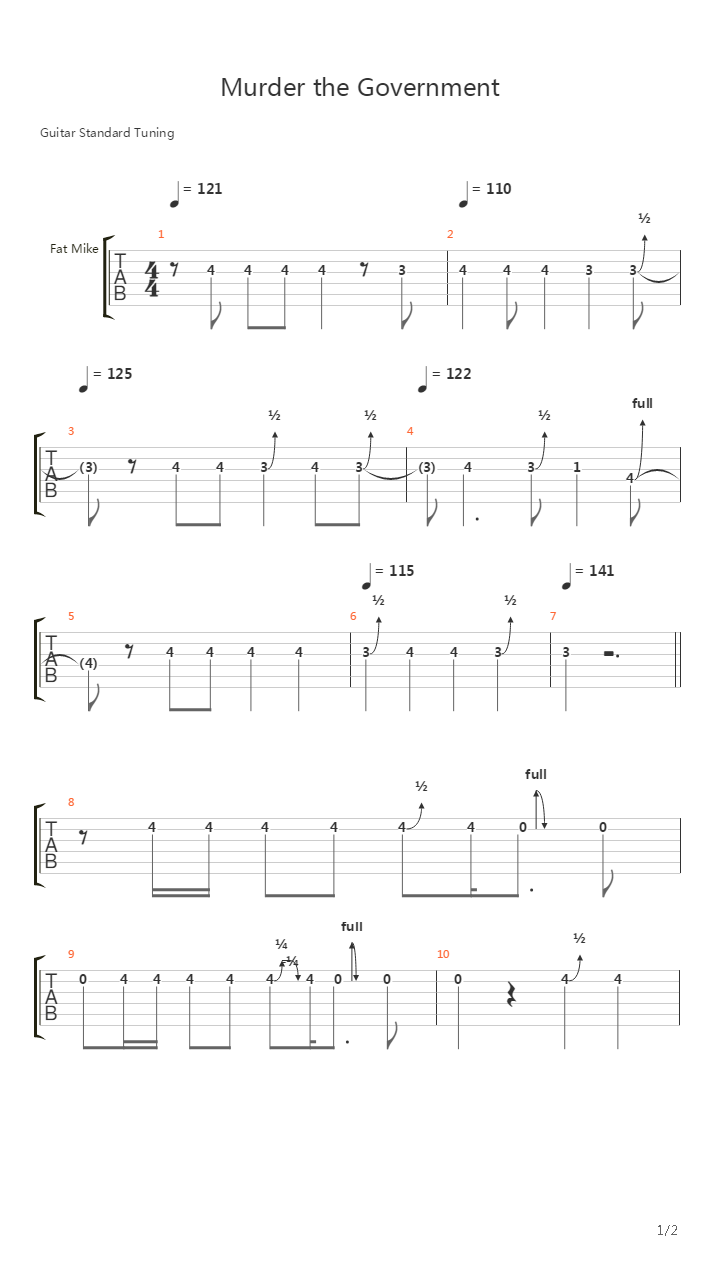 Murder The Government吉他谱