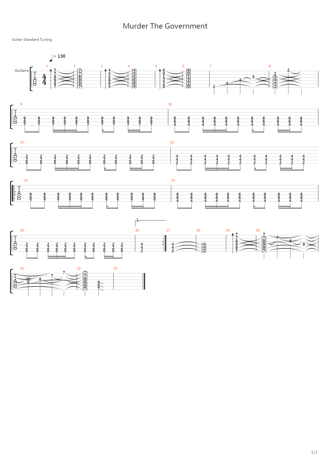 Murder The Government吉他谱