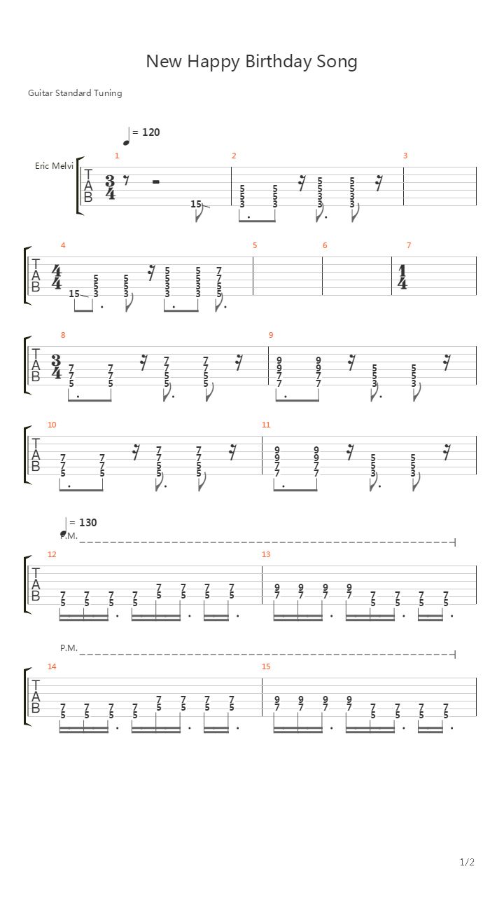 New Happy Birthday Song吉他谱