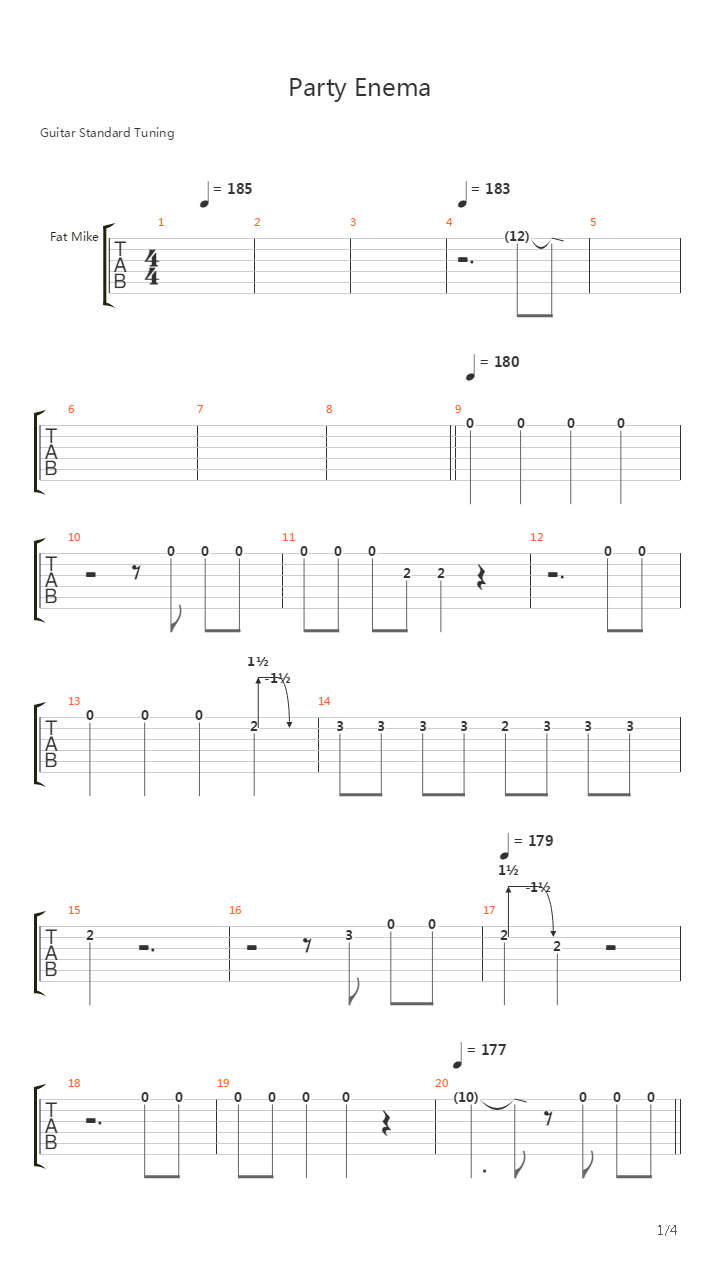 Party Enema吉他谱