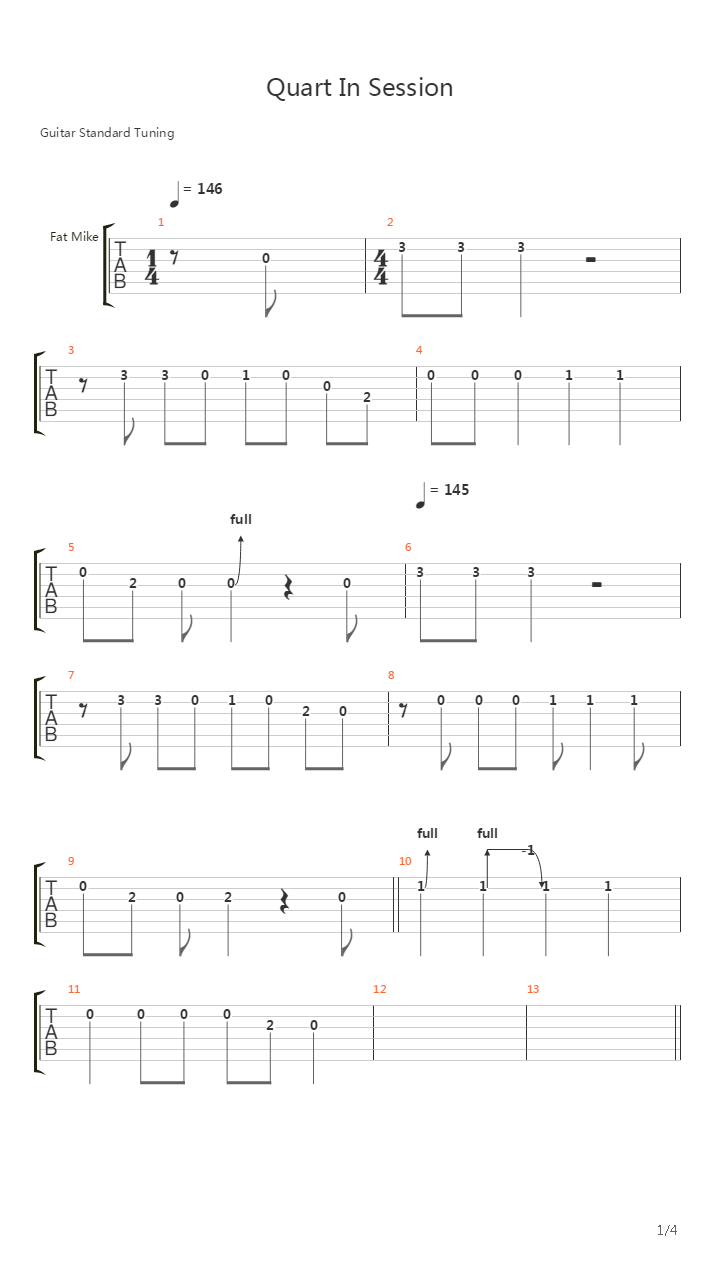 Quart In Session吉他谱