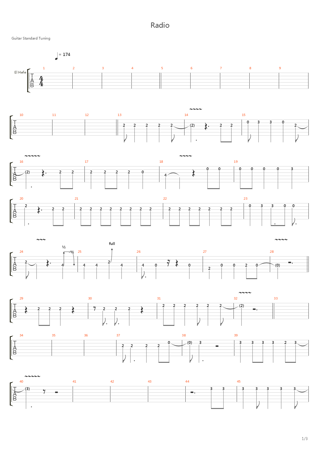 Radio吉他谱