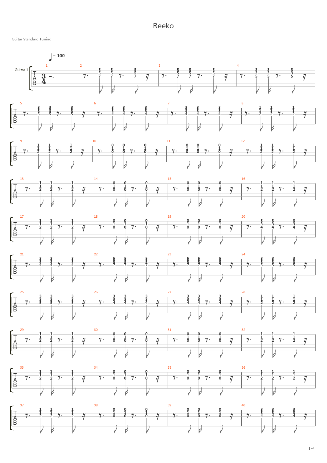 Reeko吉他谱