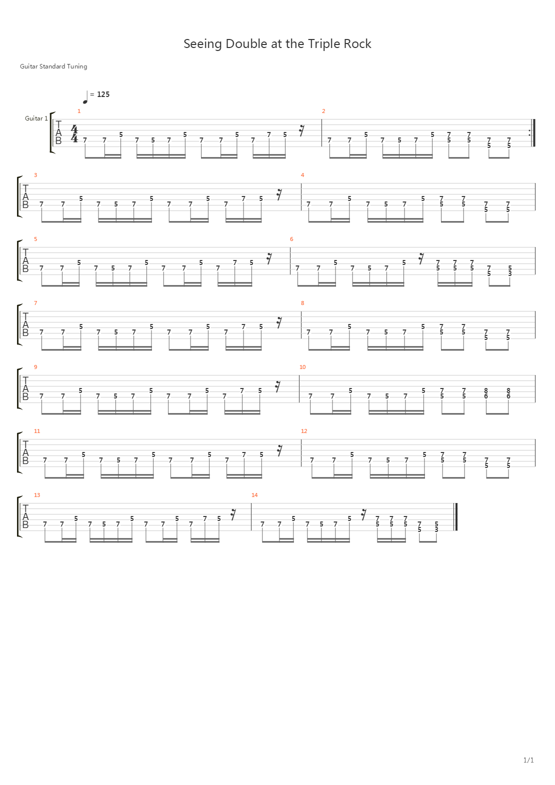 Seeing Double At The Triple Rock吉他谱