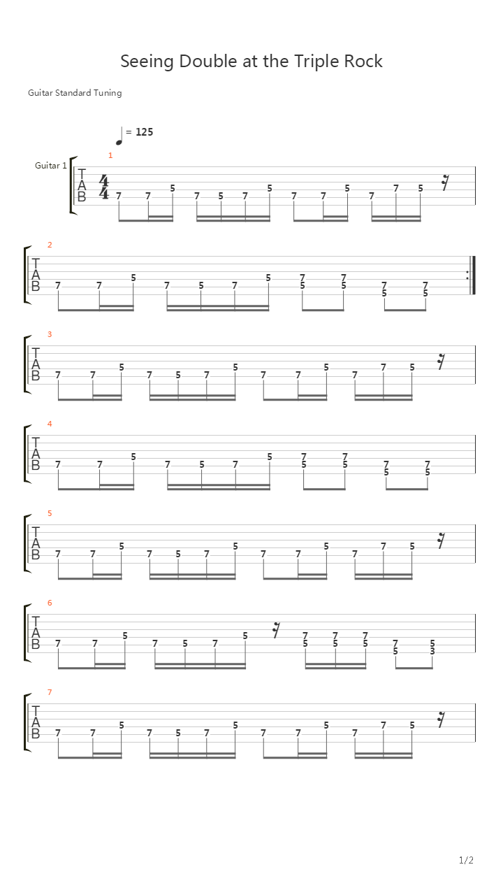 Seeing Double At The Triple Rock吉他谱
