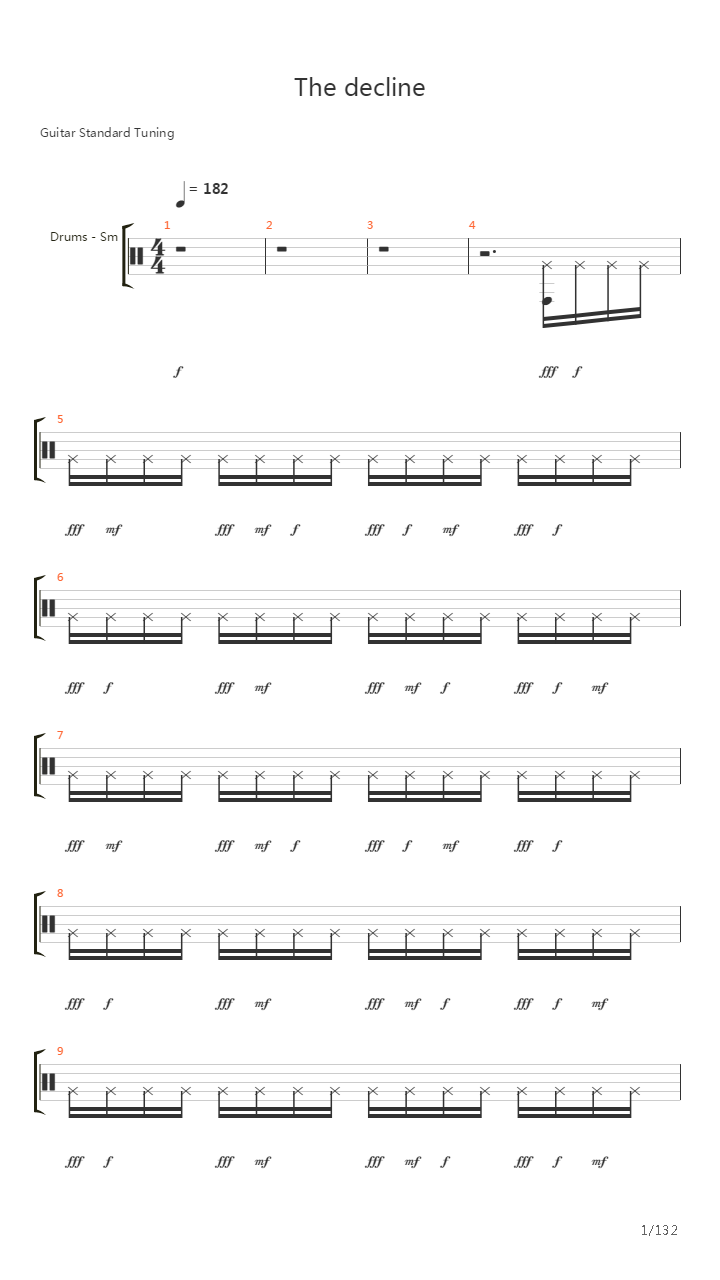 The Decline吉他谱