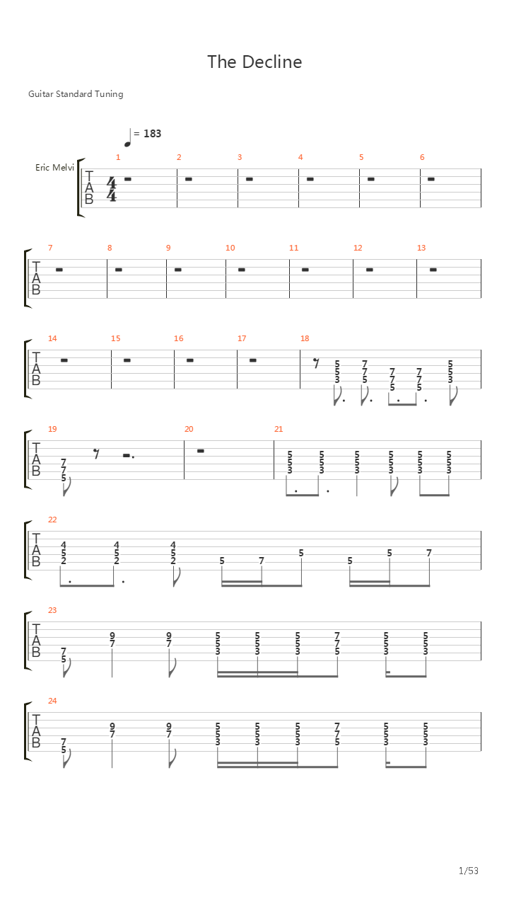 The Decline吉他谱
