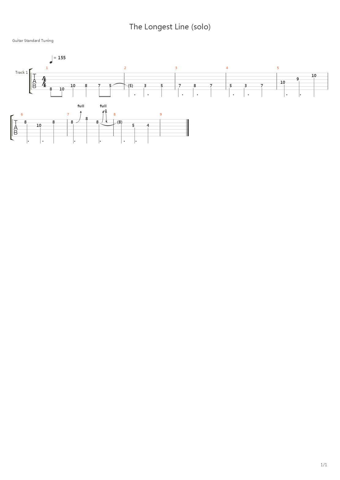 The Longest Line吉他谱