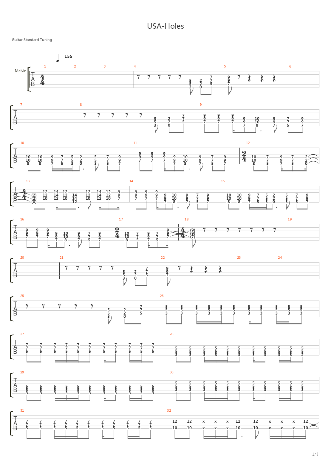 Usa-holes吉他谱