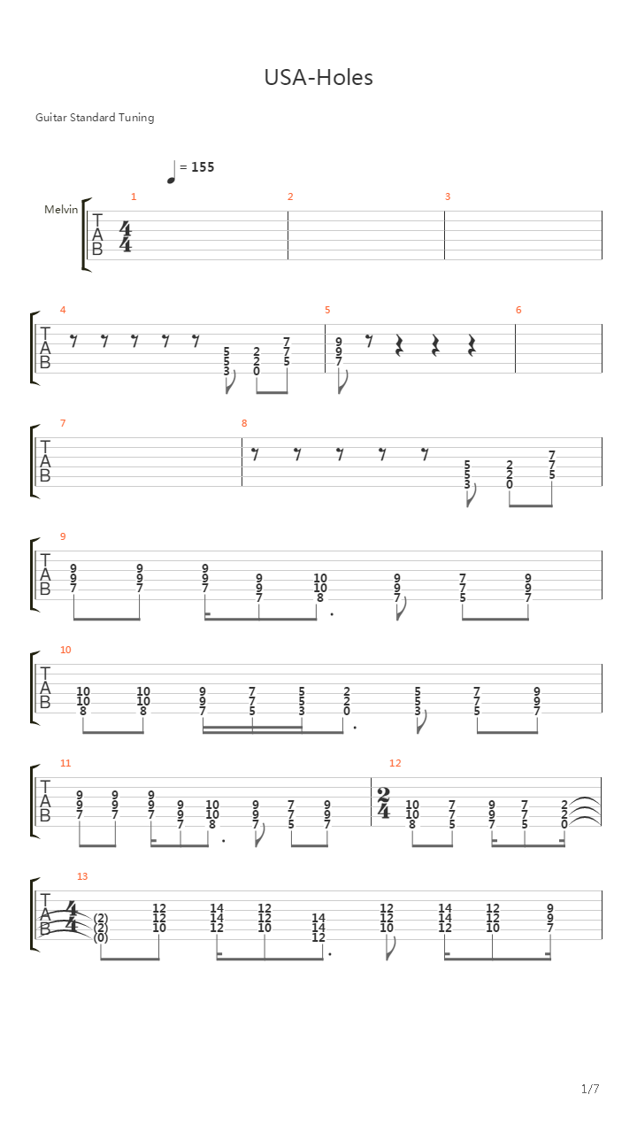 Usa-holes吉他谱