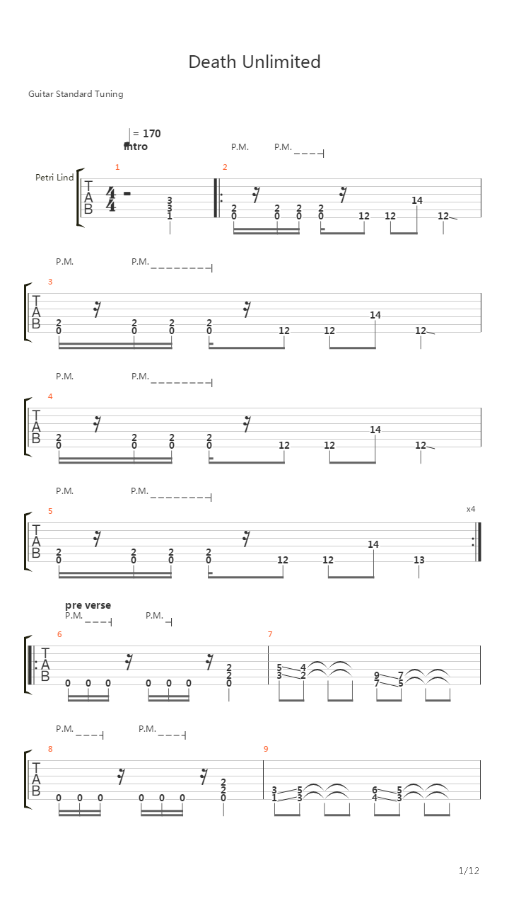 Death Unlimited吉他谱