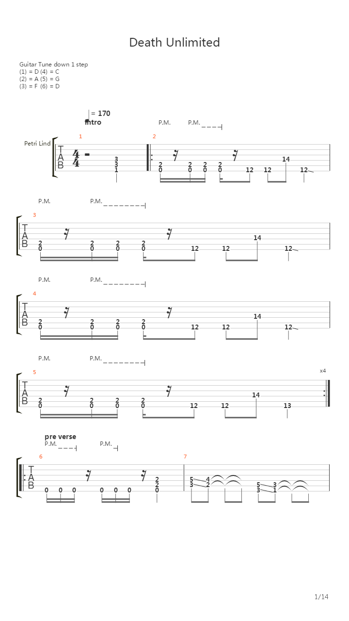 Death Unlimited吉他谱