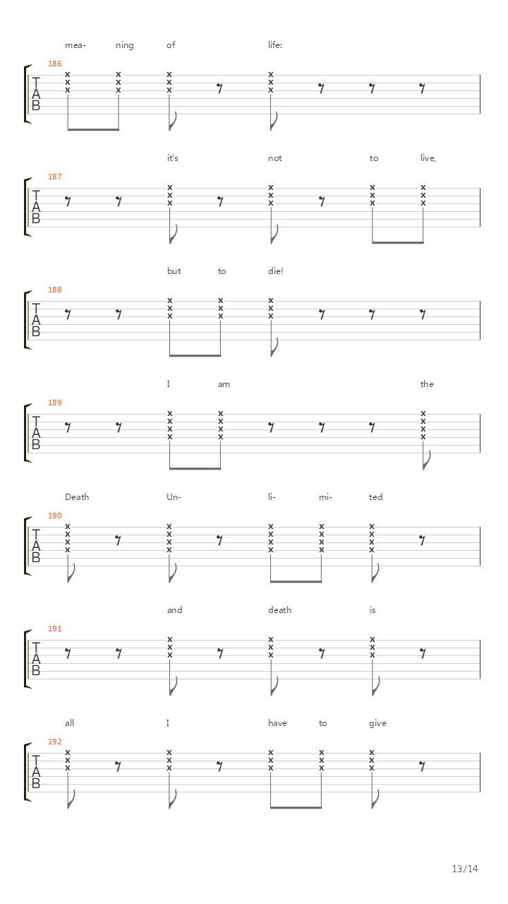 Death Unlimited吉他谱