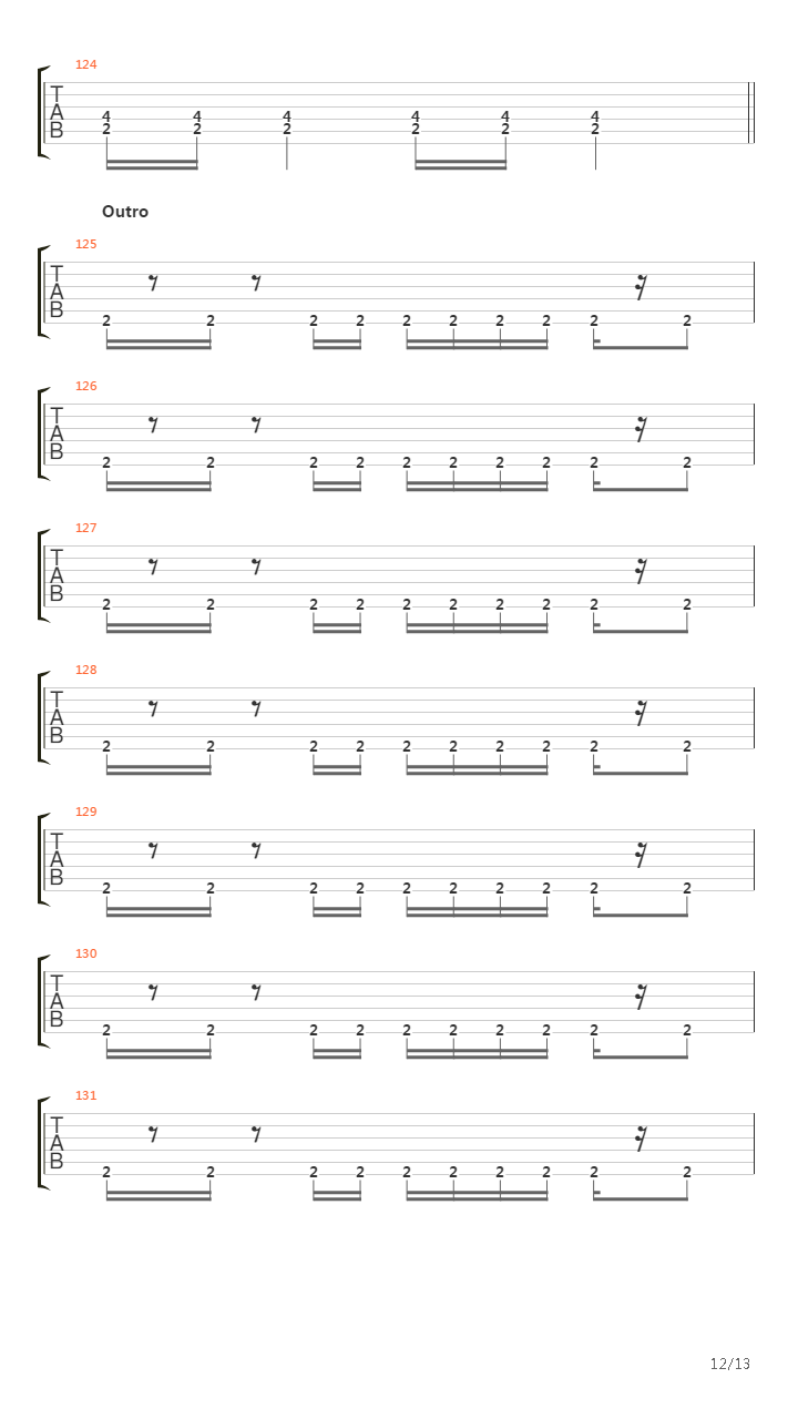 Down吉他谱