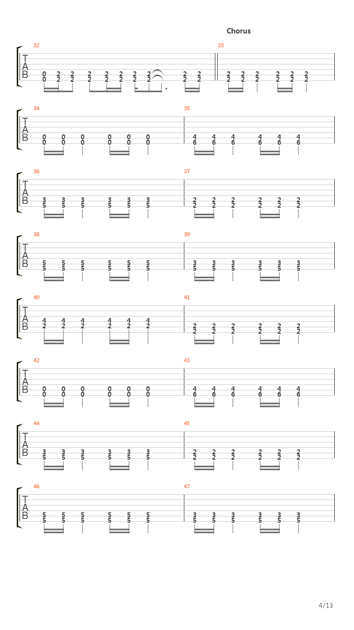 Down吉他谱