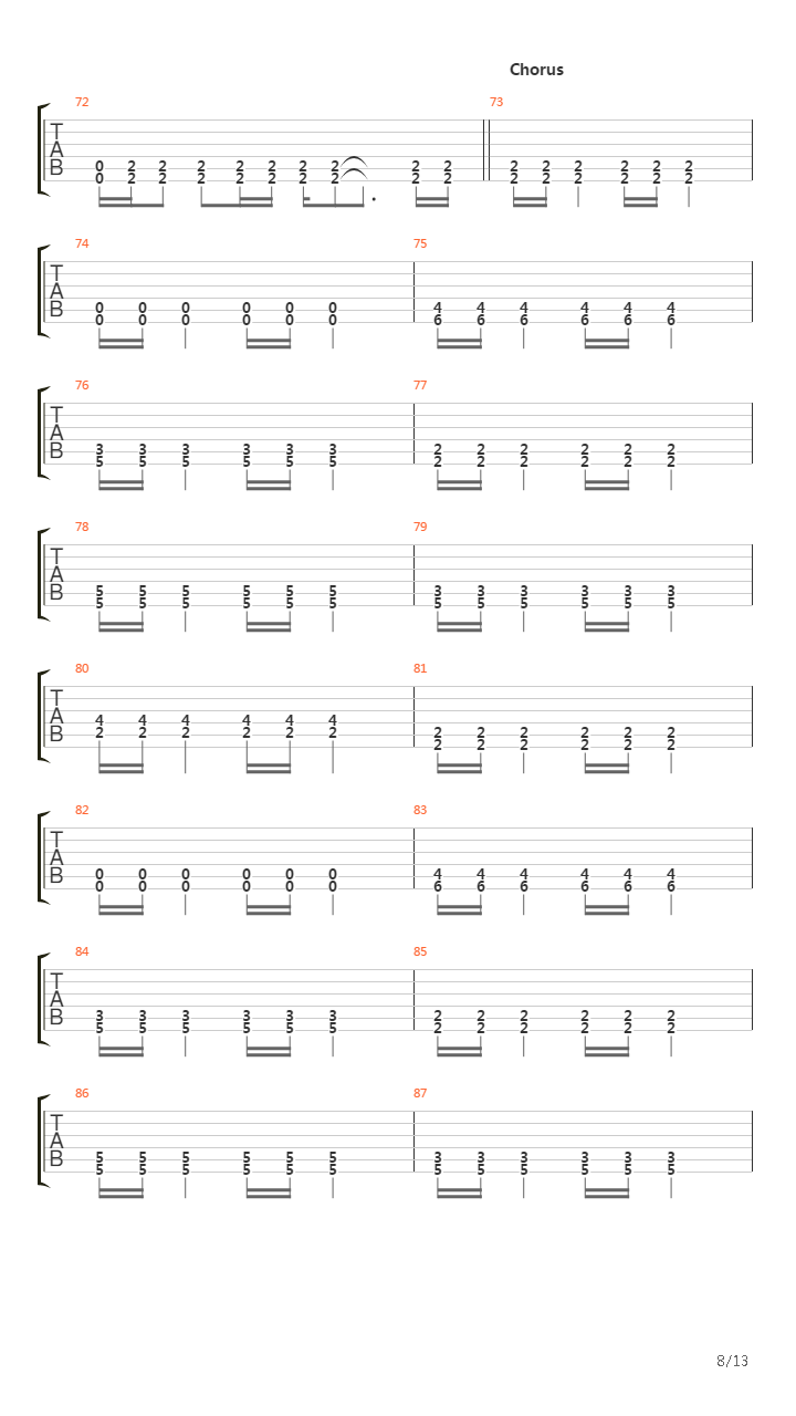 Down吉他谱
