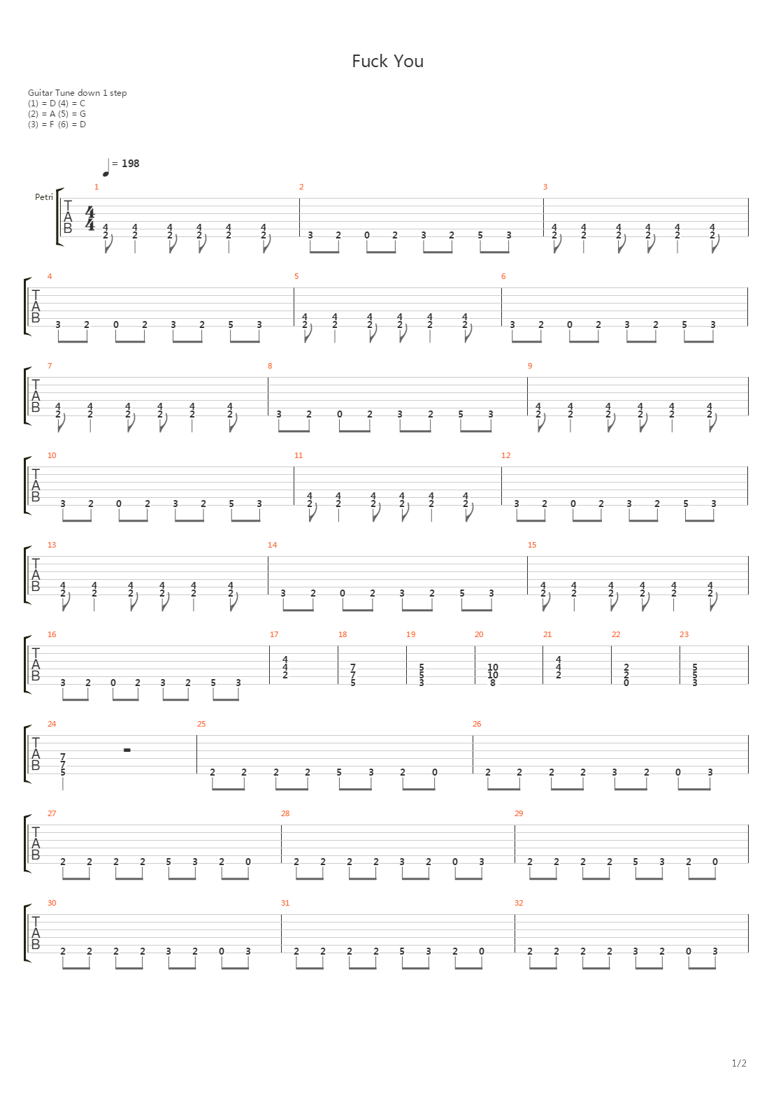 Fuck You吉他谱