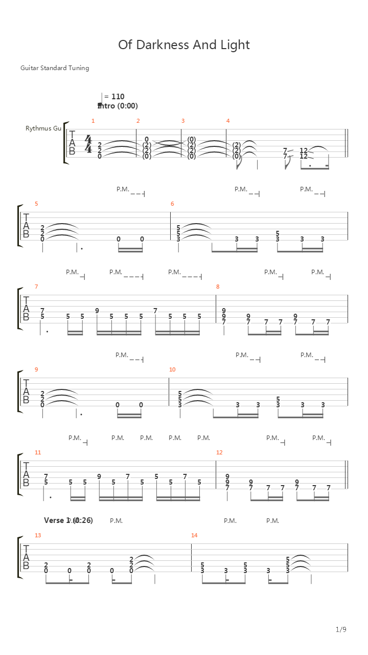 Of Darkness And Light吉他谱
