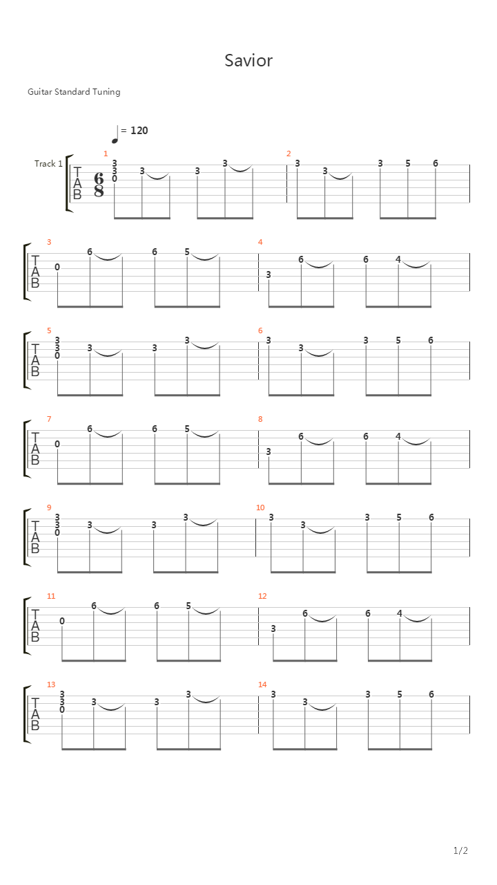 Savior吉他谱