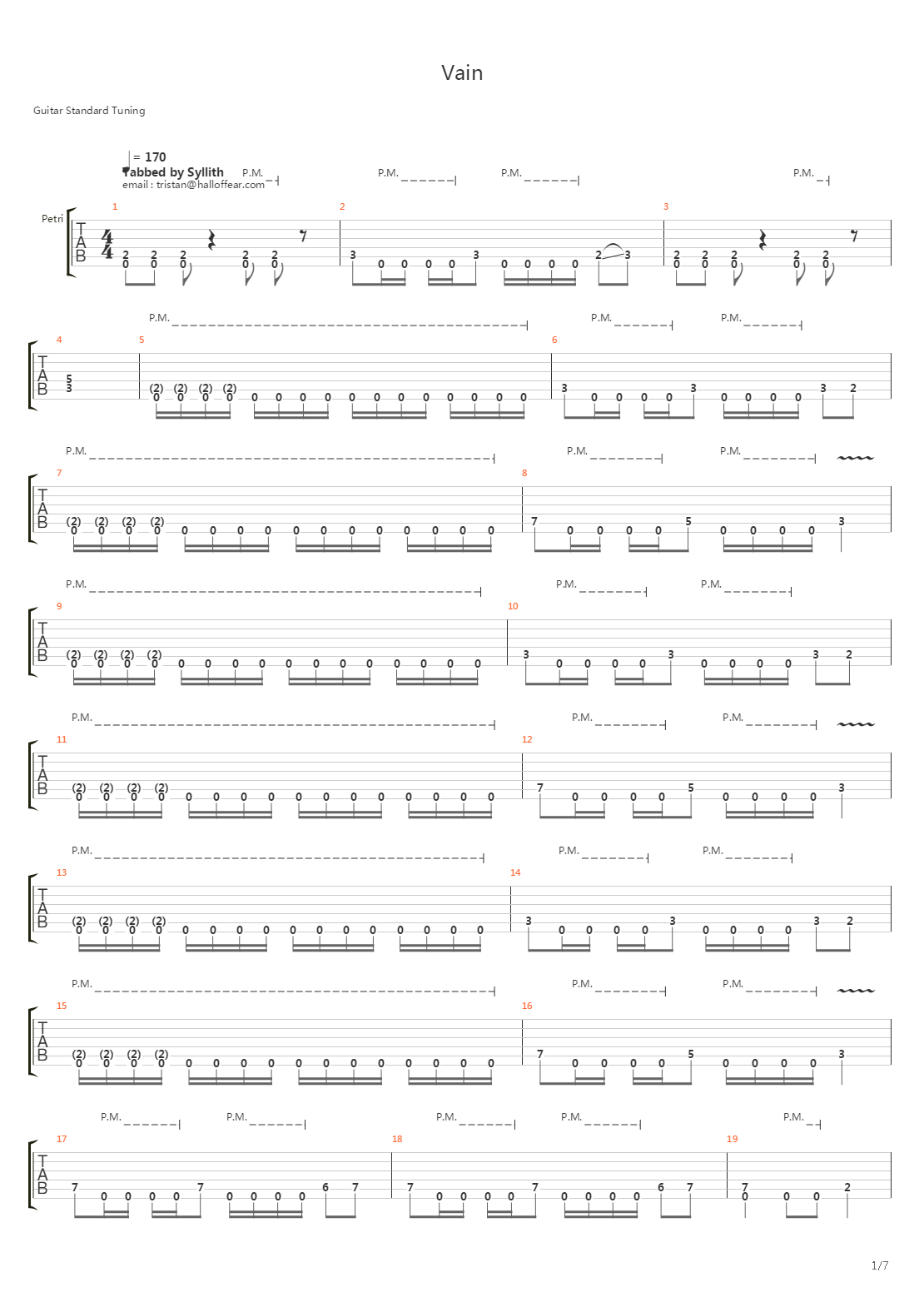 Vain吉他谱