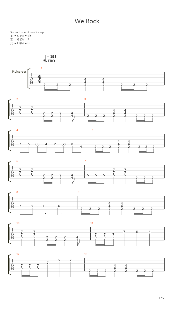 We Rock吉他谱