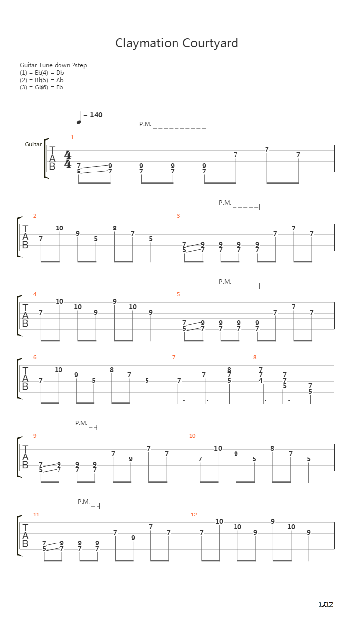 Claymation Courtyard吉他谱