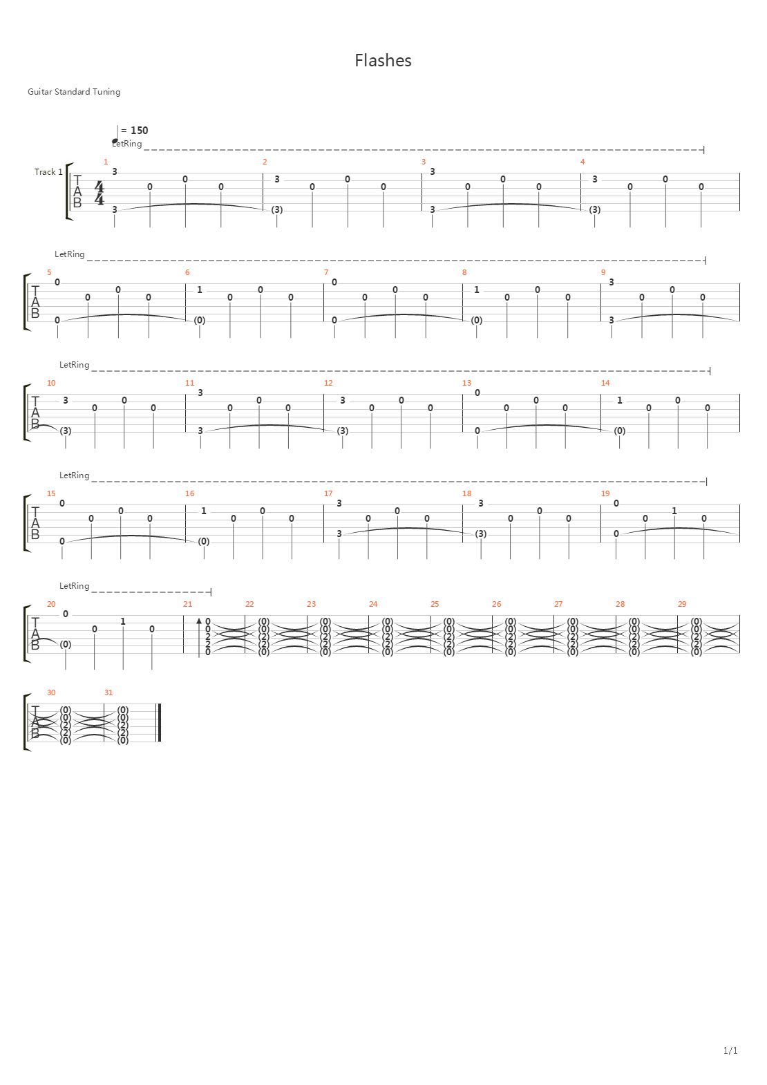 Flashes吉他谱