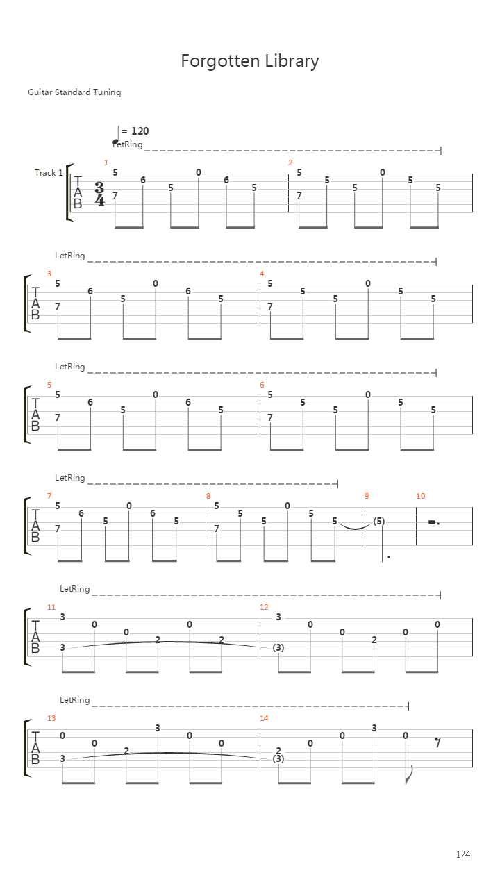 Forgotten Library吉他谱