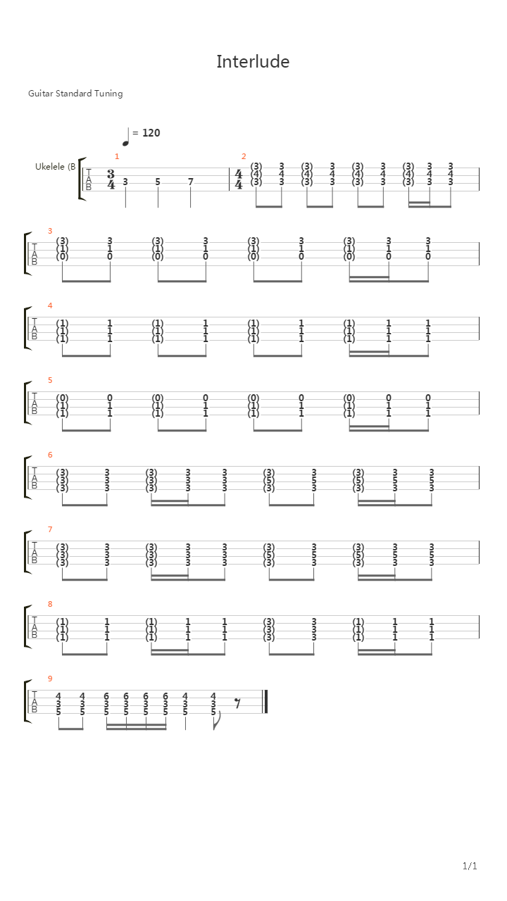 Interlude吉他谱